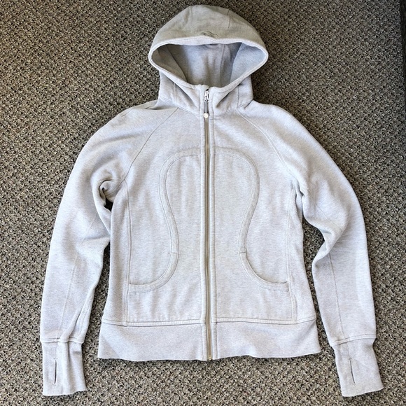 LULULEMON Light Grey Scuba Hoodie Size 10